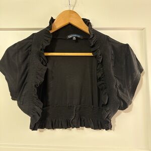Black Ruffled Bolero Jacket